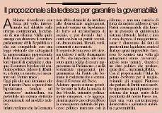 TRAGUARDI SOCIALI / n.16 Maggio / Giugno 2005 :: Il proporzionale alla tedesca