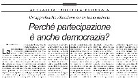 TRAGUARDI SOCIALI / n.16 Maggio / Giugno 2005 :: Perchè partecipazione è anche democrazia?