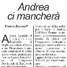 TRAGUARDI SOCIALI / n.19 Gennaio / Febbraio 2006 :: Andrea ci mancherà