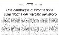 TRAGUARDI SOCIALI / n.18 Novembre / Dicembre 2005 :: Una campagna di informazione sulla riforma del mercato del lavoro