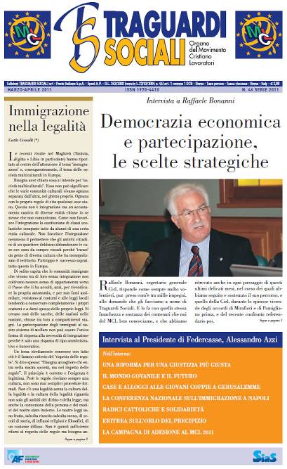 TRAGUARDI SOCIALI / n.46 Marzo / Aprile 2011 :: Speciale Fondazione Italiana Europa Popolare