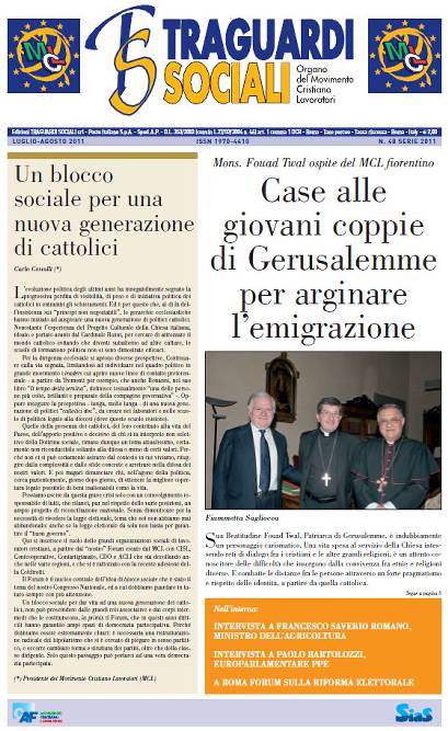 TRAGUARDI SOCIALI / n.48 Luglio / Agosto 2011 :: Un blocco sociale per una nuova generazione di cattolici